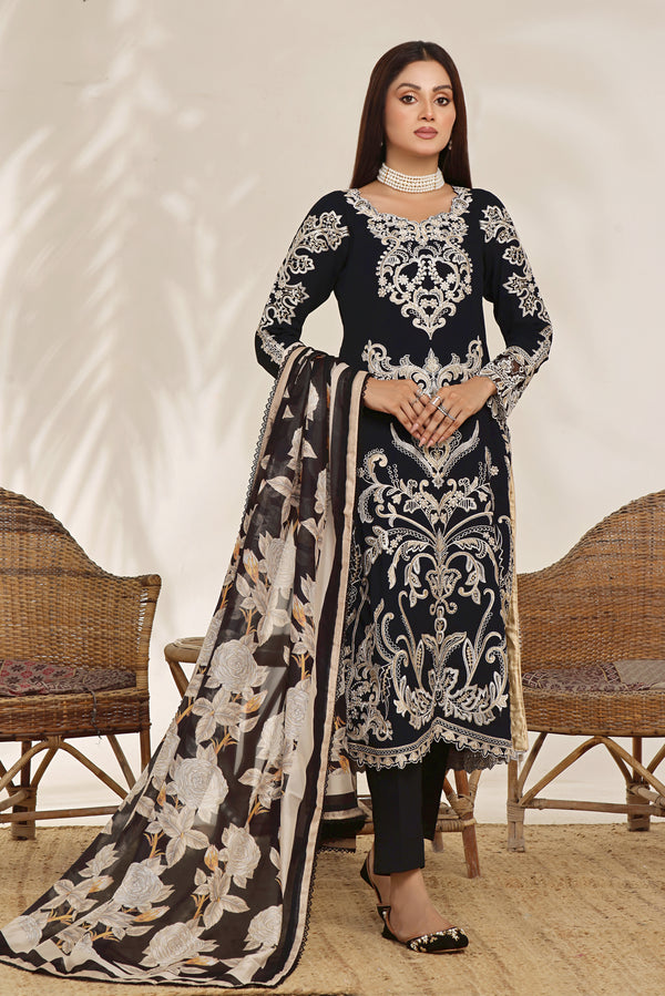 3 PIECE - EMBROIDERED CHIKANKARI LAWN SUIT