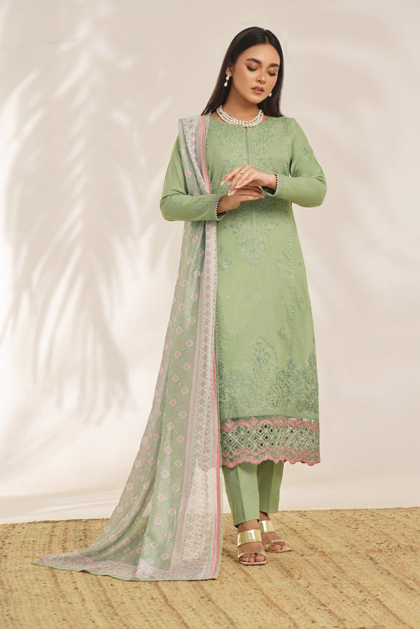 3 PIECE - EMBROIDERED CHIKANKARI LAWN SUIT